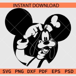 Goofy inside mickey Head SVG, Disney Goofy Silhouette SVG