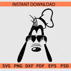 Goofy with Disney Castle sunglasses SVG, Goofy Head Castle sunglasses Clipart SVG