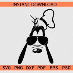 Goofy with sunglasses SVG, Goofy Dude décor SVG, Goofy Sunglasses Stencil SVG