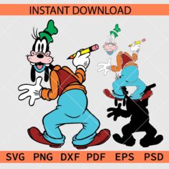 Goofy writing on wall SVG, Funny Goofy with Pencil Décor SVG