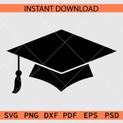 Graduation Hat Silhouette SVG, Graduation Cap Silhouette SVG