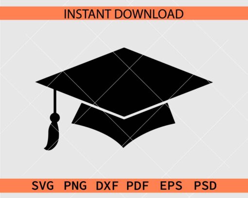 Graduation Hat Silhouette SVG, Graduation Cap Silhouette SVG