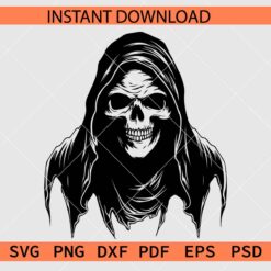 Grim Reaper Head Vector SVG, Grim Reaper Head Silhouette SVG