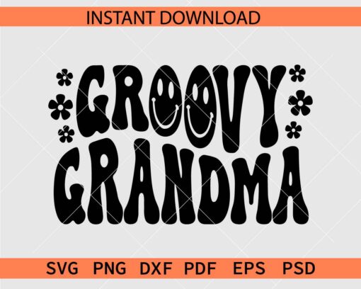 Groovy Grandma Retro Wavy Text Décor SVG