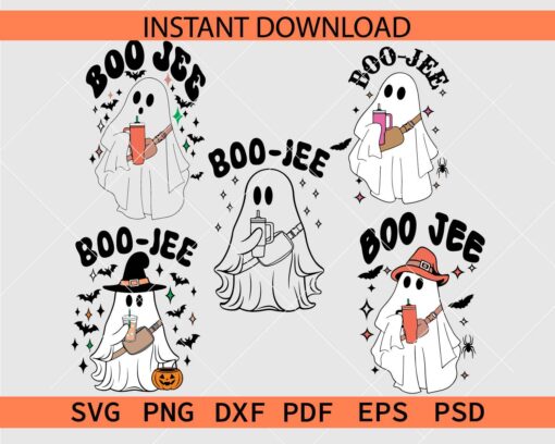 Halloween Boo Jee Ghost Bundle Vector SVG