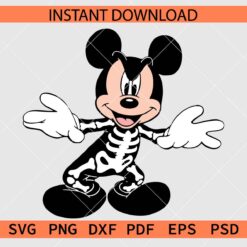 Halloween Mickey Wearing Skeleton Costume SVG