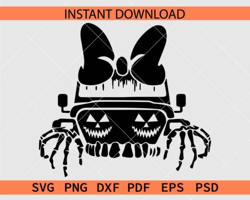 Halloween Offroad Jack jeep front Décor SVG