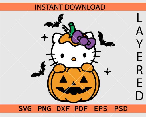 Halloween Pumpkin Kitty Layered SVG