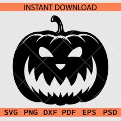 Halloween Pumpkin Silhouette SVG, Jack O lantern Pumpkin Silhouette SVG