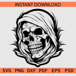 Halloween Skull with head cuff SVG, Mummy Skull Stencil SVG