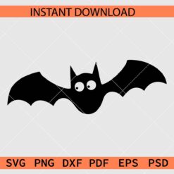 Halloween bat Clipart SVG, Flying Bat silhouette SVG