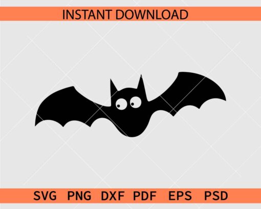 Halloween bat Clipart SVG, Flying Bat silhouette SVG