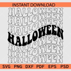 Halloween retro wavy text Stacked Clipart SVG