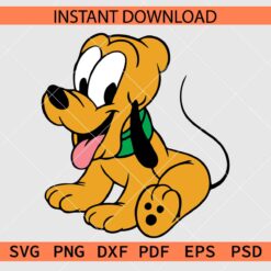Happy Baby Pluto Sitting SVG, Baby Pluto Colored SVG