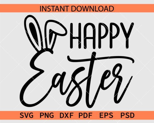 Happy Easter Bunny Ears Vector SVG