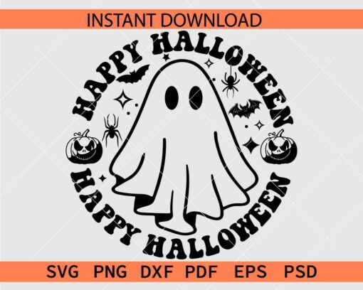 Happy Halloween Ghost Clipart SVG