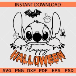 Happy Halloween Stitch SVG, Stitch Happy Halloween SVG