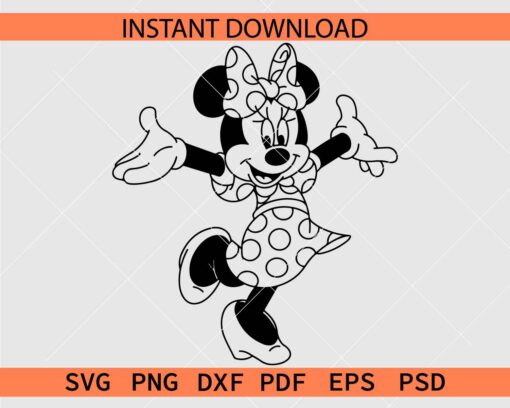 Happy Minnie with Polka Dots Dress SVG