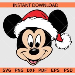 Happy Santa Mickey Head SVG, Laughing Christmas Mickey Mouse Head SVG