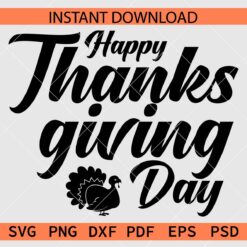 Happy Thanksgiving Day Turkey Silhouette SVG