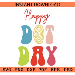Happy dot day for a black background SVG