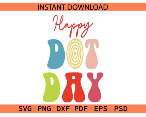 Happy dot day for a black background SVG
