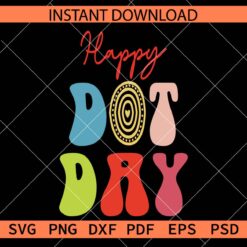 Happy dot day for a black background SVG