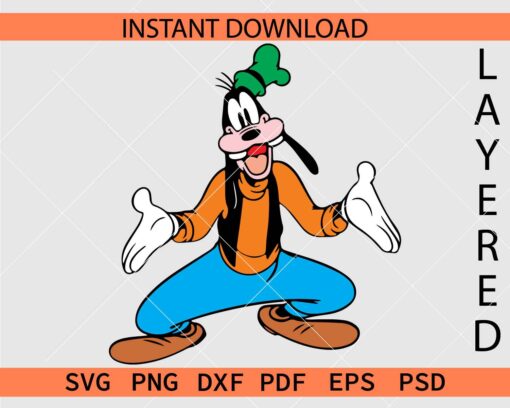 Happy goofy Clipart Layered SVG