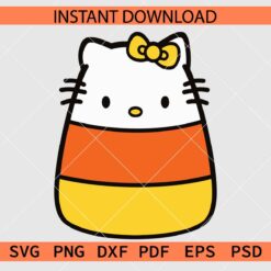 Hello Kitty Candy Corn Layered SVG, Halloween Candy Corn Layered SVG