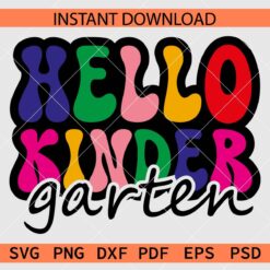 Hello kindergarten retro text Vector SVG, Retro Hello kindergarten Décor SVG