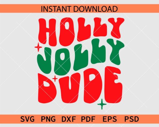 Holly Jolly Dude Illustration SVG