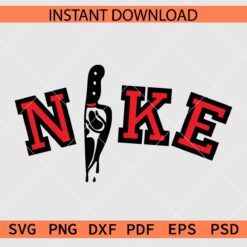 Horror Movie Character Ghost Face Knife Nike SVG