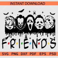 Horror Movie Characters Stencil SVG, Halloween Friends Décor SVG