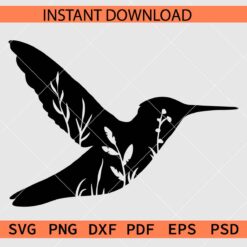 Hummingbird flying Silhouette SVG