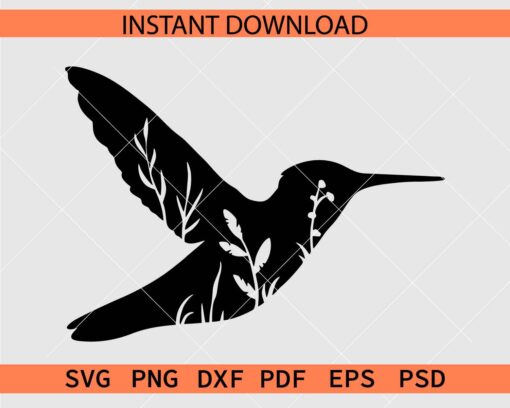 Hummingbird flying Silhouette SVG