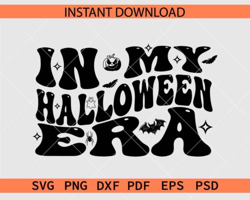 In my Halloween era Retro Wavy Text SVG