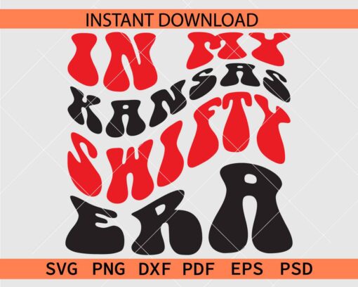 In my Kansas Swifty era Retro Wavy Text Décor SVG