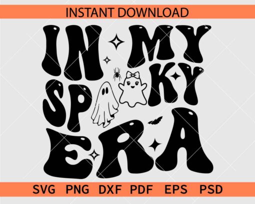 In my spooky era ghost SVG, Retro In my spooky era Stencil SVG