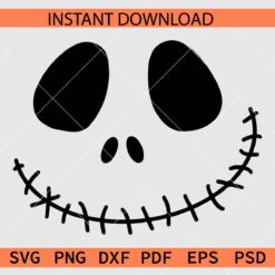 Jack Skelington face Vector SVG, Jack Skelington face Stencil SVG