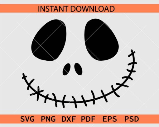 Jack Skelington face Vector SVG, Jack Skelington face Stencil SVG