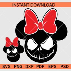 Jack Skellington Minnie Head Vector SVG