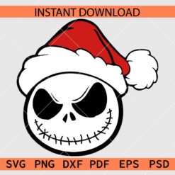 Jack Skellington with Santa Hat Décor SVG