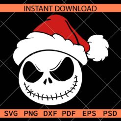 Jack Skellington with Santa Hat Décor SVG