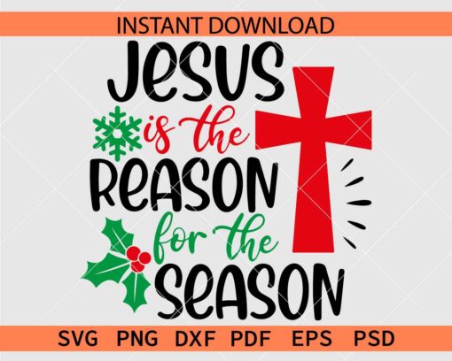 Jesus is the reason for the season mistletoe Décor SVG