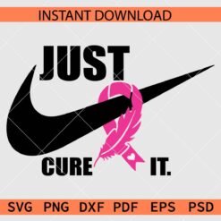 Just cure it Nike through ribbon Vector SVG, Just cure it Nike logo Stencil SVG