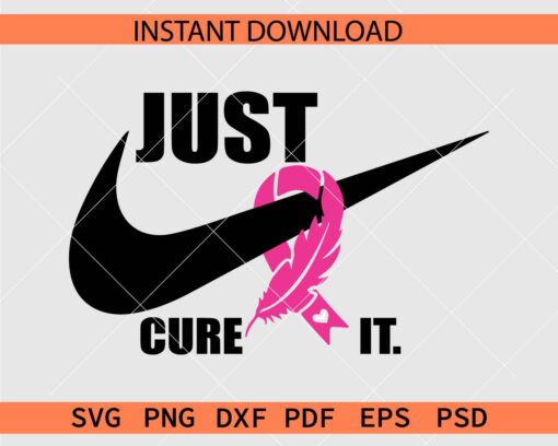 Just cure it Nike through ribbon Vector SVG, Just cure it Nike logo Stencil SVG