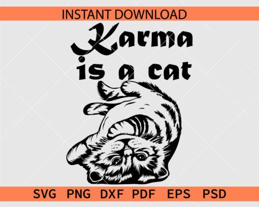 Karma is a cat Vector SVG, Karma is a cat Silhouette SVG