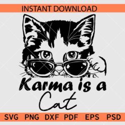 Kitten with Sunglasses Karma is a cat SVG