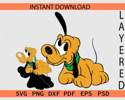Layered Baby Pluto SVG, Baby Pluto Colored Décor SVG