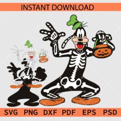Layered Disney Halloween Goofy Skeleton Stencil SVG